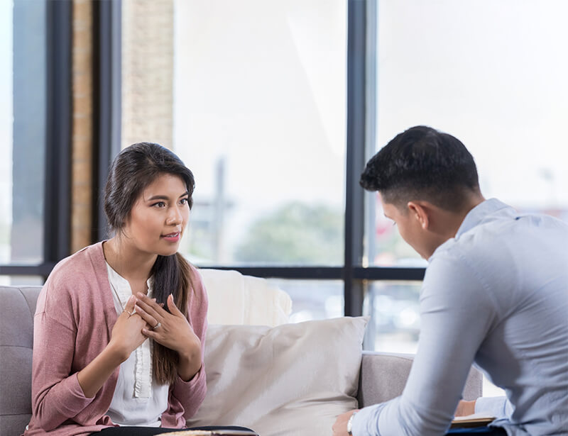 Patient and therapist meeting one on one