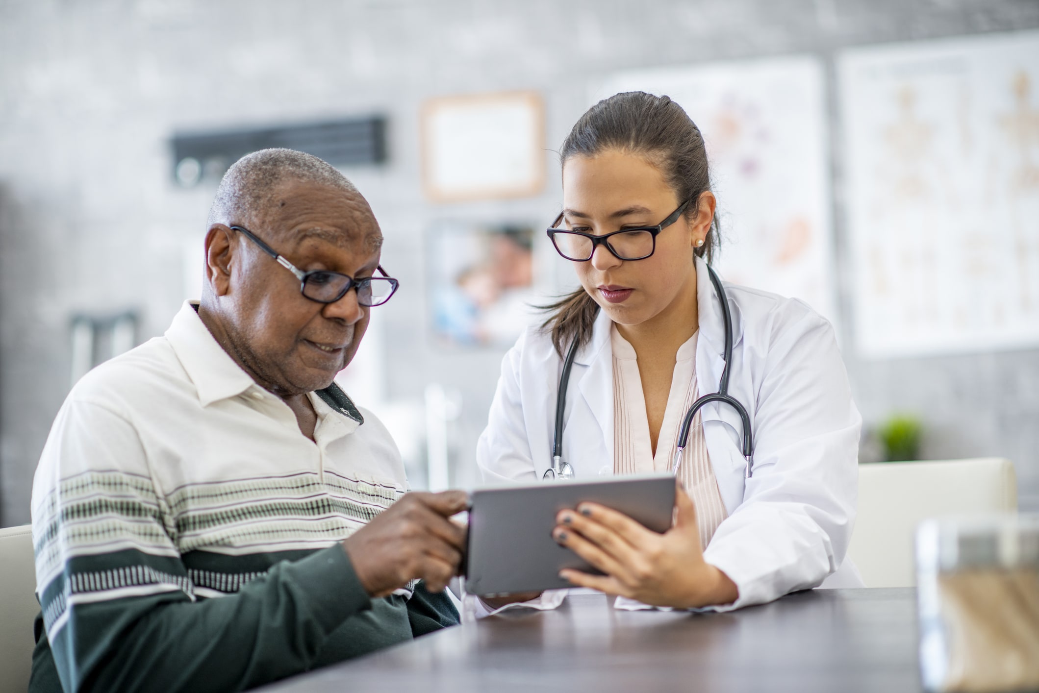 Doctor talking to her patient