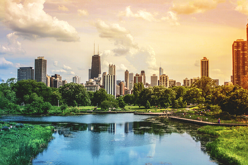 A water way near Chicago, Illinois